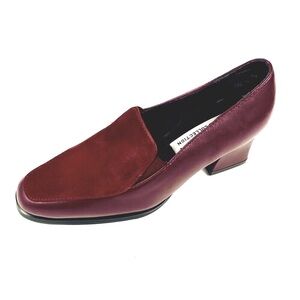 Atrium Collection Burgundy Nikki Leather & Suede Pump Size 6